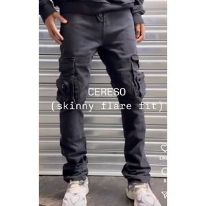 Art Meets Chaos Cereso NWT Mens 38 Skinny Flare Cargo Jeans Raw Hem Grailed Rare